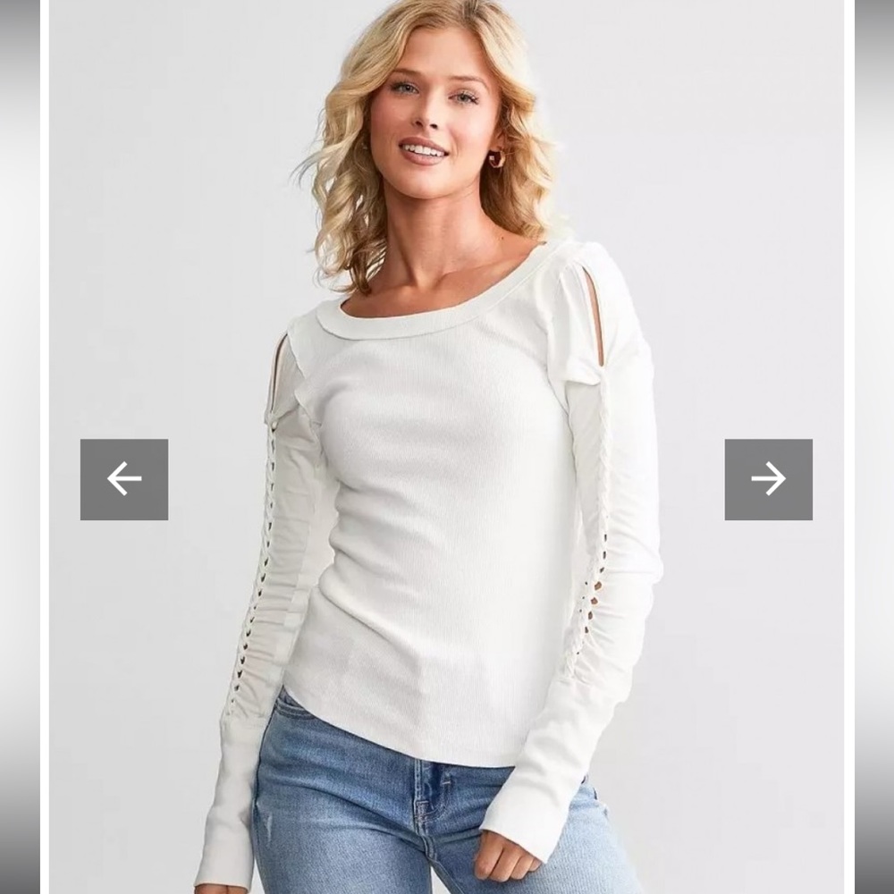 Free People We The Free Daisy Chain Cuff Shirt Blouse Top